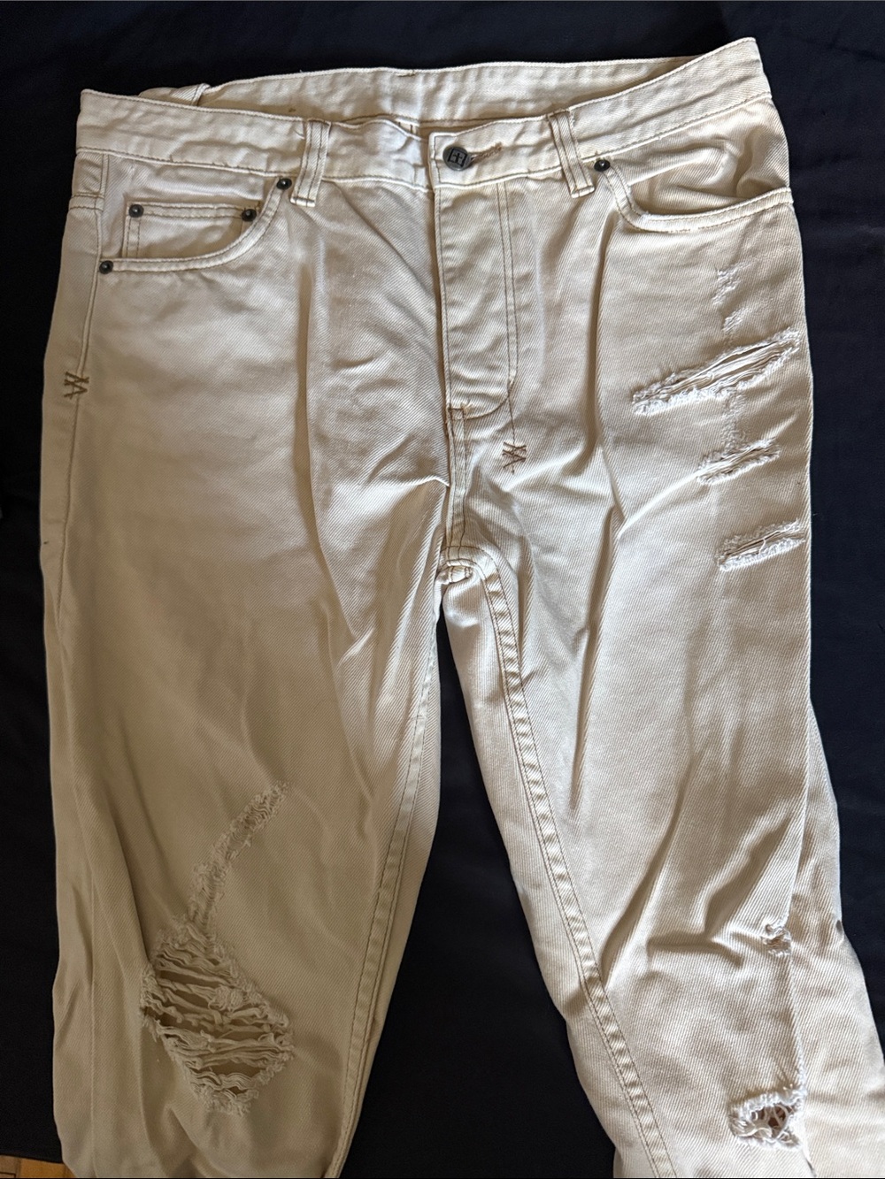 Ksubi Men's Slim Straight Jeans in Cream